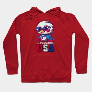 Cute Patriotic Eagle Embodying American USA Pride Hoodie